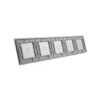 Penkių vietų LIVOLO stiklo panelė 7011111-64 (1+1+1+1+1) Pilka