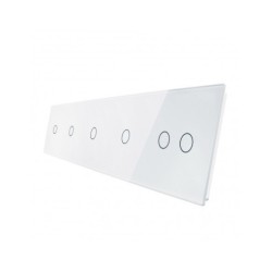 Penkių vietų LIVOLO stiklo panelė 7011112-61 (1+1+1+1+2) Balta