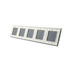 Penkių vietų LIVOLO stiklo panelė 7011112-61 (1+1+1+1+2) Balta