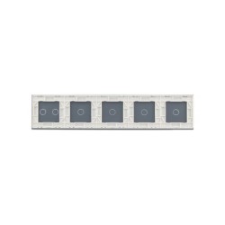 Penkių vietų LIVOLO stiklo panelė 7011112-61 (1+1+1+1+2) Balta