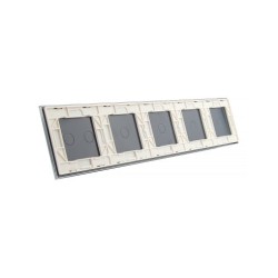 Penkių vietų LIVOLO stiklo panelė 7011112-61 (1+1+1+1+2) Balta