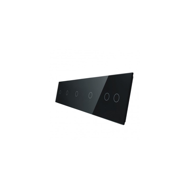 Penkių vietų LIVOLO stiklo panelė 7011112-62 (1+1+1+1+2) Juoda