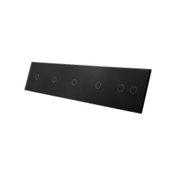 Penkių vietų LIVOLO stiklo panelė 7011112-62 (1+1+1+1+2) Juoda