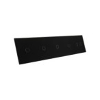 Penkių vietų LIVOLO stiklo panelė 7011112-62 (1+1+1+1+2) Juoda