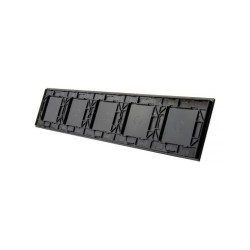 Penkių vietų LIVOLO stiklo panelė 7011112-62 (1+1+1+1+2) Juoda