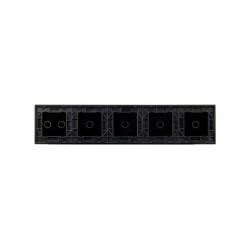 Penkių vietų LIVOLO stiklo panelė 7011112-62 (1+1+1+1+2) Juoda