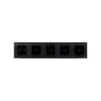 Penkių vietų LIVOLO stiklo panelė 7011112-62 (1+1+1+1+2) Juoda