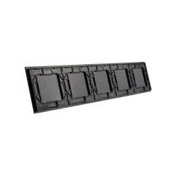 Penkių vietų LIVOLO stiklo panelė 7011112-62 (1+1+1+1+2) Juoda