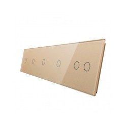 Penkių vietų LIVOLO stiklo panelė 7011112-63 (1+1+1+1+2) Aukso
