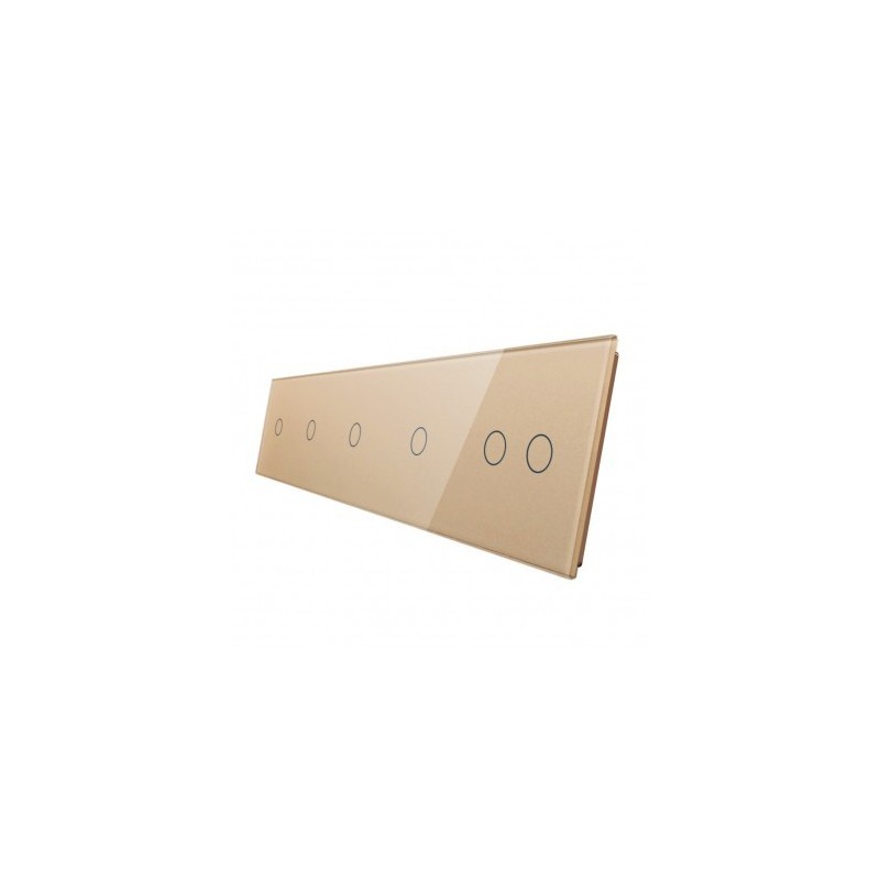 Penkių vietų LIVOLO stiklo panelė 7011112-63 (1+1+1+1+2) Aukso