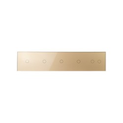 Penkių vietų LIVOLO stiklo panelė 7011112-63 (1+1+1+1+2) Aukso