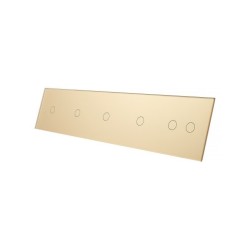 Penkių vietų LIVOLO stiklo panelė 7011112-63 (1+1+1+1+2) Aukso