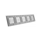 Penkių vietų LIVOLO stiklo panelė 7011112-64 (1+1+1+1+2) Pilka