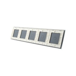 Penkių vietų LIVOLO stiklo panelė 7011122-61 (1+1+1+2+2) Balta