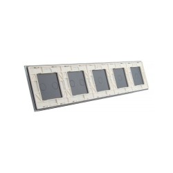 Penkių vietų LIVOLO stiklo panelė 7011122-61 (1+1+1+2+2) Balta