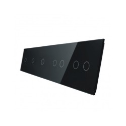 Penkių vietų LIVOLO stiklo panelė 7011122-62 (1+1+1+2+2) Juoda