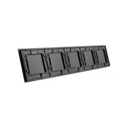 Penkių vietų LIVOLO stiklo panelė 7011122-62 (1+1+1+2+2) Juoda