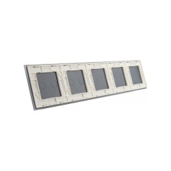 Penkių vietų LIVOLO stiklo panelė 7012222-61 (1+2+2+2+2) Balta