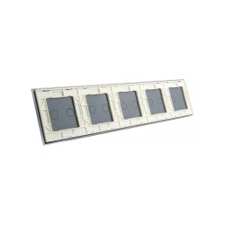 Penkių vietų LIVOLO stiklo panelė 7022222-61 (2+2+2+2+2) Balta