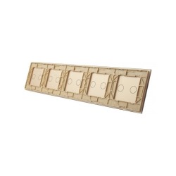 Penkių vietų LIVOLO stiklo panelė 7022222-63 (2+2+2+2+2) Aukso