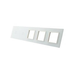 Penkių vietų LIVOLO stiklo panelė 7011GGG-61 (1+1+3xRėmelis) Balta