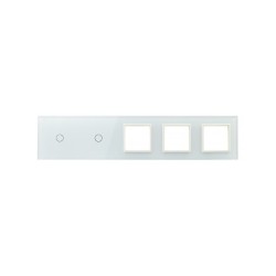 Penkių vietų LIVOLO stiklo panelė 7011GGG-61 (1+1+3xRėmelis) Balta