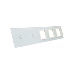 Penkių vietų LIVOLO stiklo panelė 7011GGG-61 (1+1+3xRėmelis) Balta