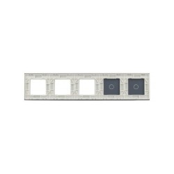 Penkių vietų LIVOLO stiklo panelė 7011GGG-61 (1+1+3xRėmelis) Balta