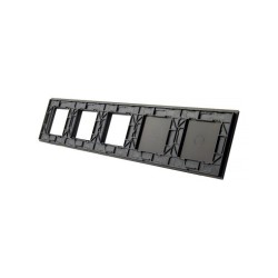 Penkių vietų LIVOLO stiklo panelė 7011GGG-62 (1+1+3xRėmelis) Juoda