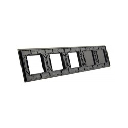 Penkių vietų LIVOLO stiklo panelė 7011GGG-62 (1+1+3xRėmelis) Juoda