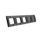 Penkių vietų LIVOLO stiklo panelė 7011GGG-62 (1+1+3xRėmelis) Juoda