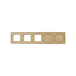 Penkių vietų LIVOLO stiklo panelė 7011GGG-63 (1+1+3xRėmelis) Aukso