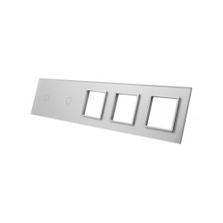 Penkių vietų LIVOLO stiklo panelė 7011GGG-63 (1+1+3xRėmelis) Pilka