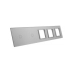 Penkių vietų LIVOLO stiklo panelė 7011GGG-63 (1+1+3xRėmelis) Pilka