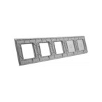 Penkių vietų LIVOLO stiklo panelė 7011GGG-63 (1+1+3xRėmelis) Pilka