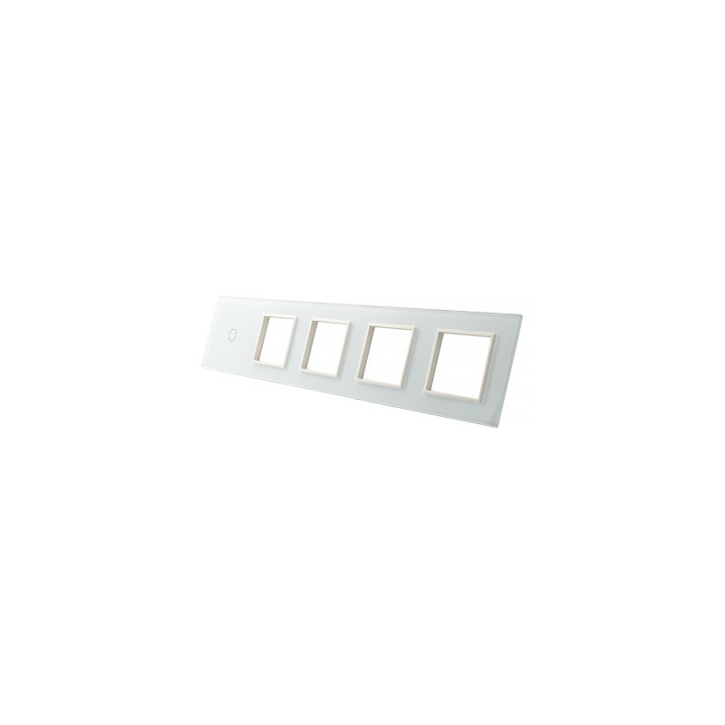 Penkių vietų LIVOLO stiklo panelė 701GGGG-61 (1+4xRėmelis) Balta