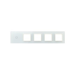 Penkių vietų LIVOLO stiklo panelė 701GGGG-61 (1+4xRėmelis) Balta