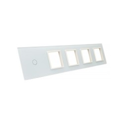 Penkių vietų LIVOLO stiklo panelė 701GGGG-61 (1+4xRėmelis) Balta