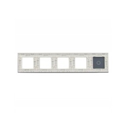 Penkių vietų LIVOLO stiklo panelė 701GGGG-61 (1+4xRėmelis) Balta