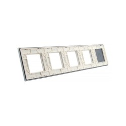 Penkių vietų LIVOLO stiklo panelė 701GGGG-61 (1+4xRėmelis) Balta