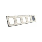 Penkių vietų LIVOLO stiklo panelė 701GGGG-61 (1+4xRėmelis) Balta