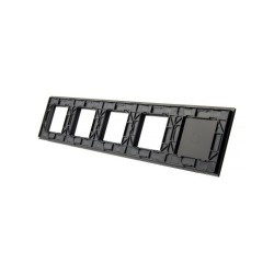 Penkių vietų LIVOLO stiklo panelė 701GGGG-62 (1+4xRėmelis) Juoda