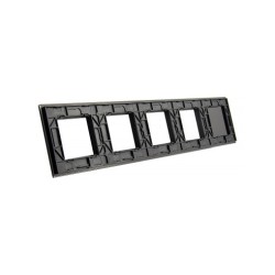 Penkių vietų LIVOLO stiklo panelė 701GGGG-62 (1+4xRėmelis) Juoda