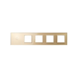 Penkių vietų LIVOLO stiklo panelė 701GGGG-63 (1+4xRėmelis) Aukso