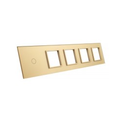 Penkių vietų LIVOLO stiklo panelė 701GGGG-63 (1+4xRėmelis) Aukso