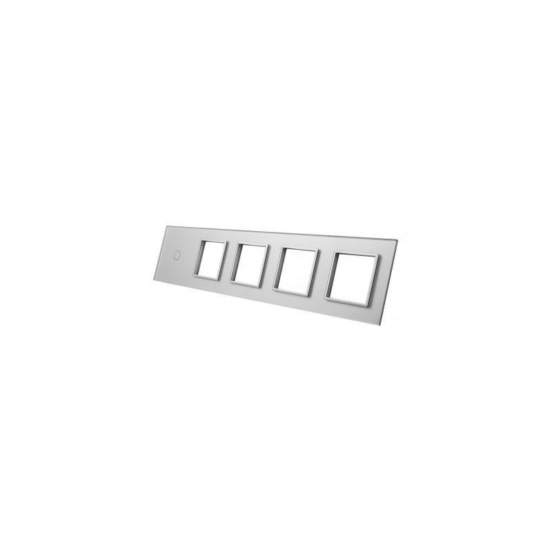 Penkių vietų LIVOLO stiklo panelė 701GGGG-63 (1+4xRėmelis) Pilka