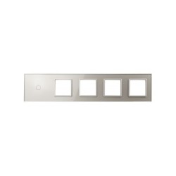 Penkių vietų LIVOLO stiklo panelė 701GGGG-63 (1+4xRėmelis) Pilka