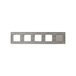 Penkių vietų LIVOLO stiklo panelė 701GGGG-63 (1+4xRėmelis) Pilka