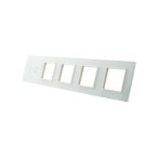 Penkių vietų LIVOLO stiklo panelė 702GGGG-61 (2+4xRėmelis) Balta