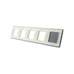 Penkių vietų LIVOLO stiklo panelė 702GGGG-61 (2+4xRėmelis) Balta